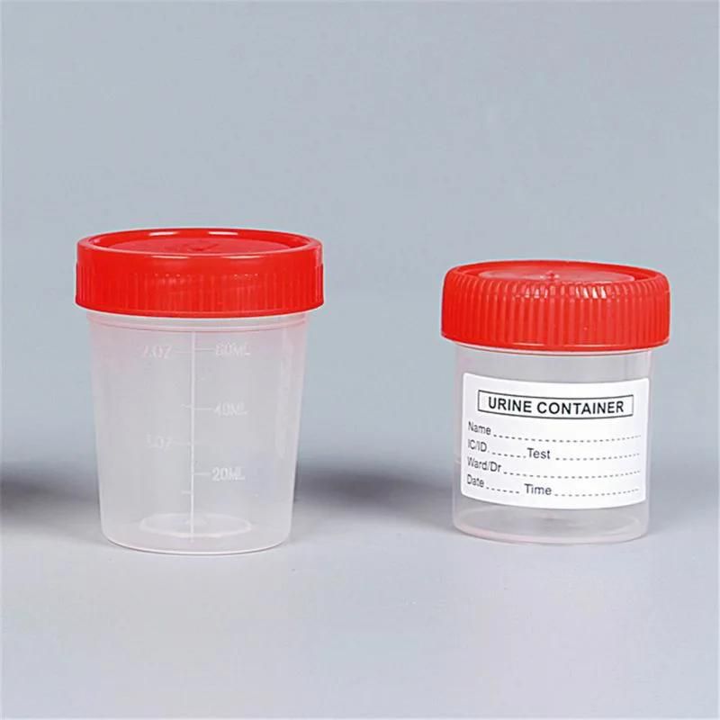 Disposable Plastic Specimen Cup Urine Collector Stool Container with Spoon 30ml