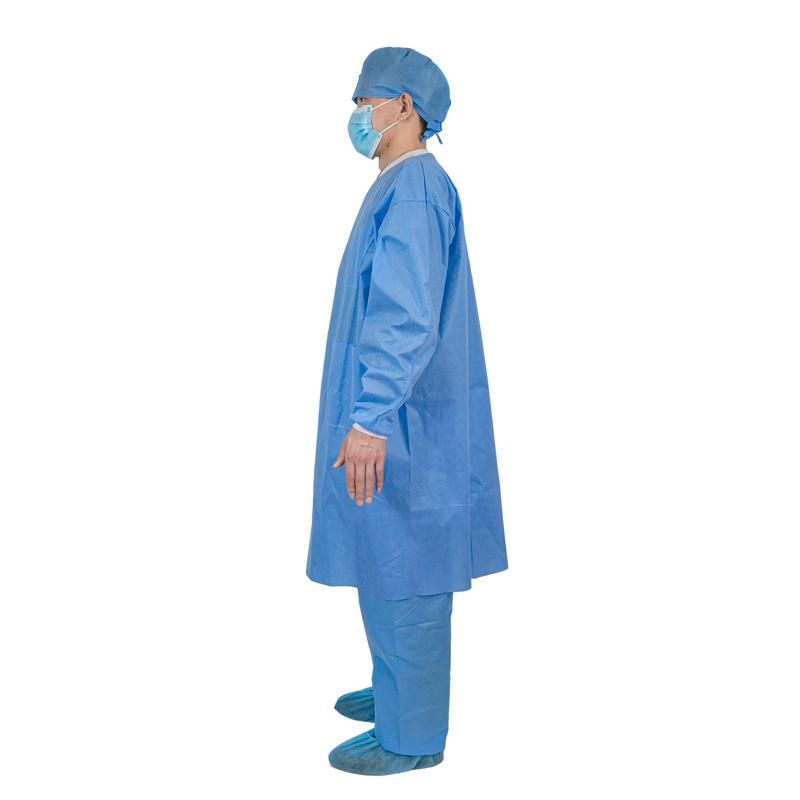 Disposable Nonwoven SMS PP Lab Coat with Pocket 12