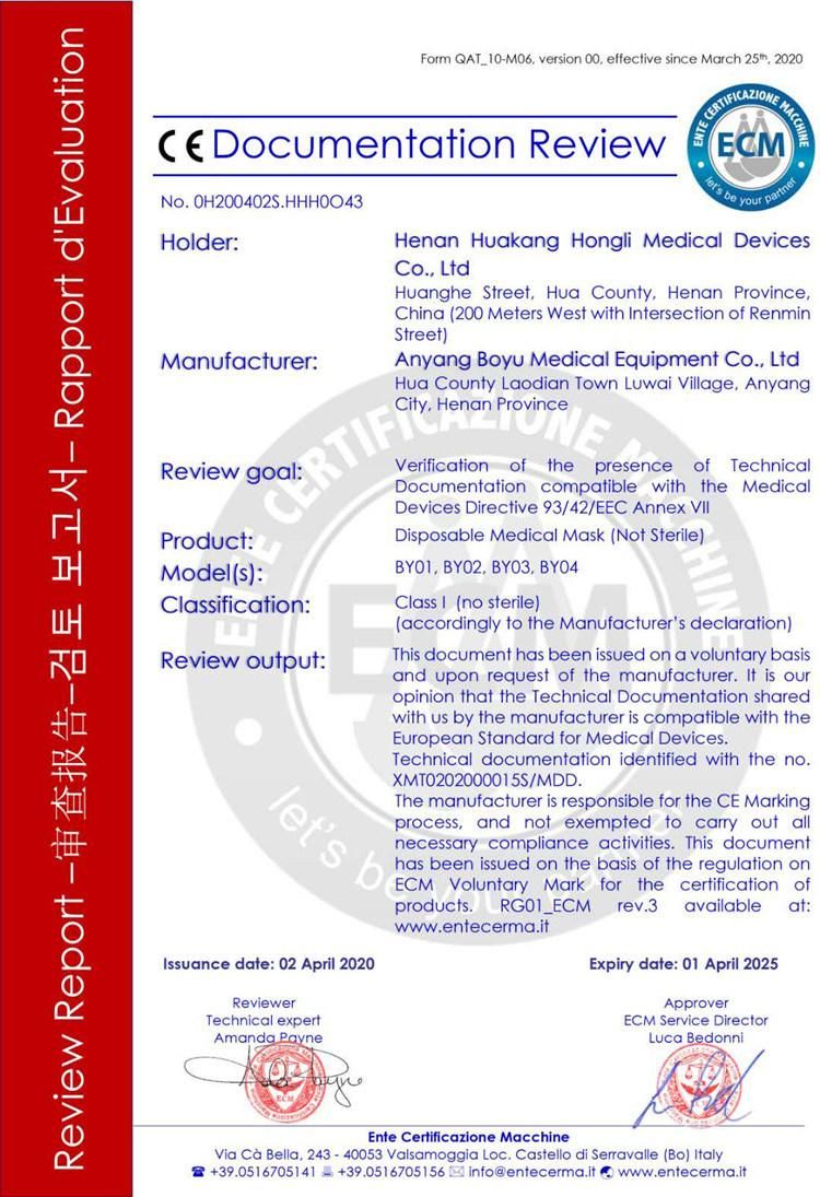 Medical Face Mask Blue Disposable Face Mask 3 Ply Earloop
