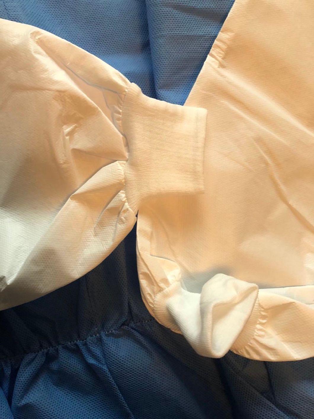 CE Certified Type 5/6 Microporous Coverall Combined with SMS Blue on The Back