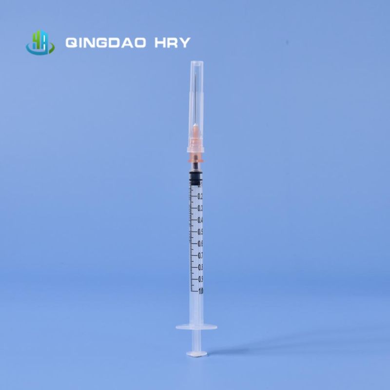 1ml Disposable Syringe Luer Slip with Needle Professional Manufacture with FDA 510K CE&ISO Improved for Vaccine Stock Products and Fast Delivery