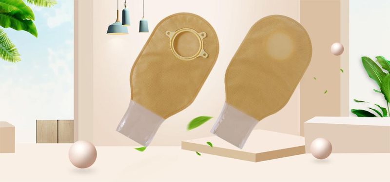 Two-Piece Drainable Urinie for Stoma Care Cut-to-Fit Carbon with Closure Non-Woven Colostomy Bag