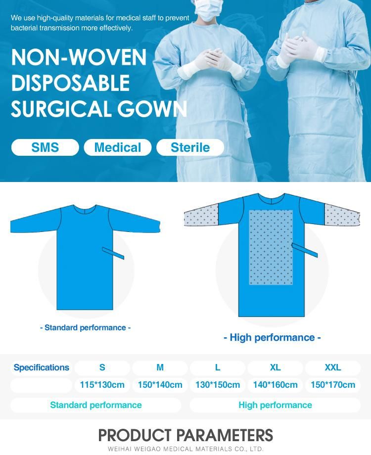 Good Quality Disposable Patient Medical Isolation Cep Gown Level 4 PPE Work Protective Suit