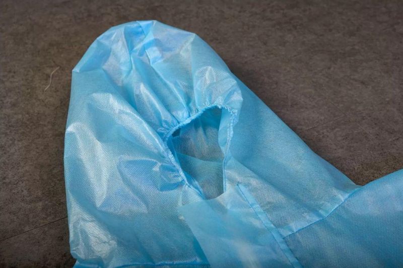Disposable One-Piece Medical Isolation Coverall, 35 Grams of PP+PE Non-Woven Fabric
