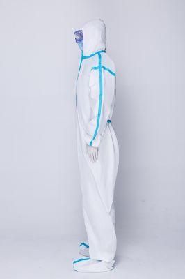 SGS En ISO13982 Type5 Disposable Medical Protective Coveralls with Hood