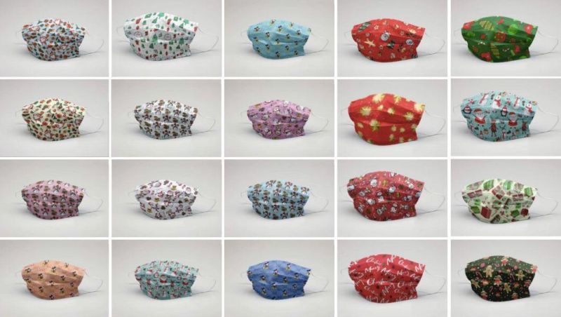 Colorful 3 Ply Face Mask Disposable Face Mask High Filtration with Earloop