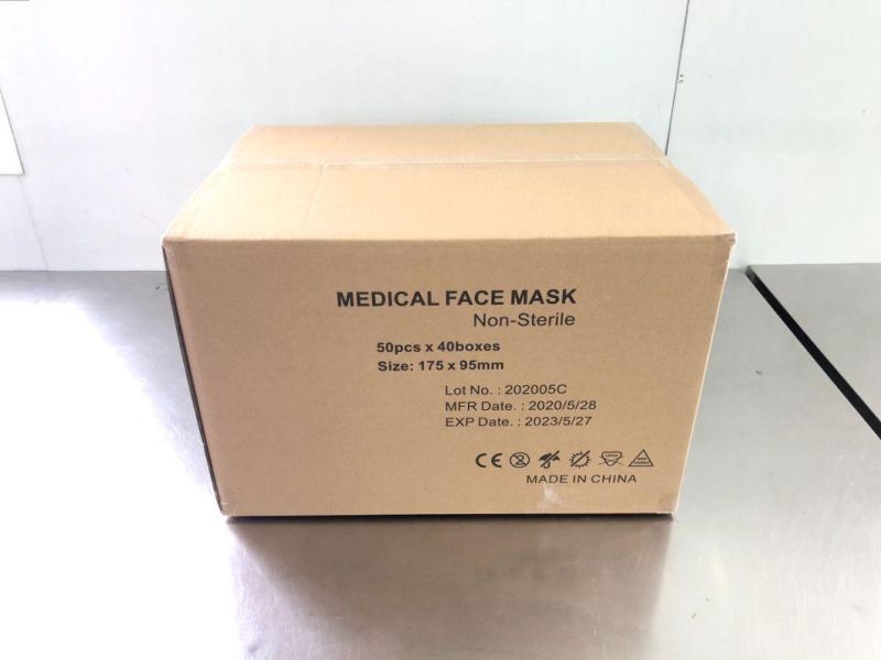 Bfe 99% En14683 Type Iir 3 Layers Tie-on 3 Ply Ties on Back Disposable Surgical Medical Face Masks with Ties