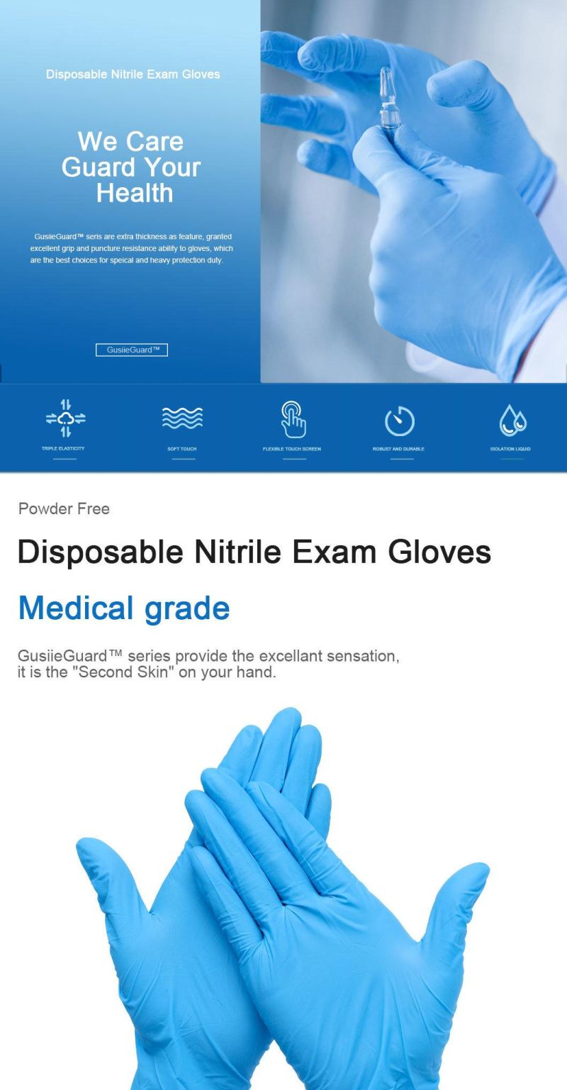 Disposable Medical Examination Black Nitrile Large Gloves