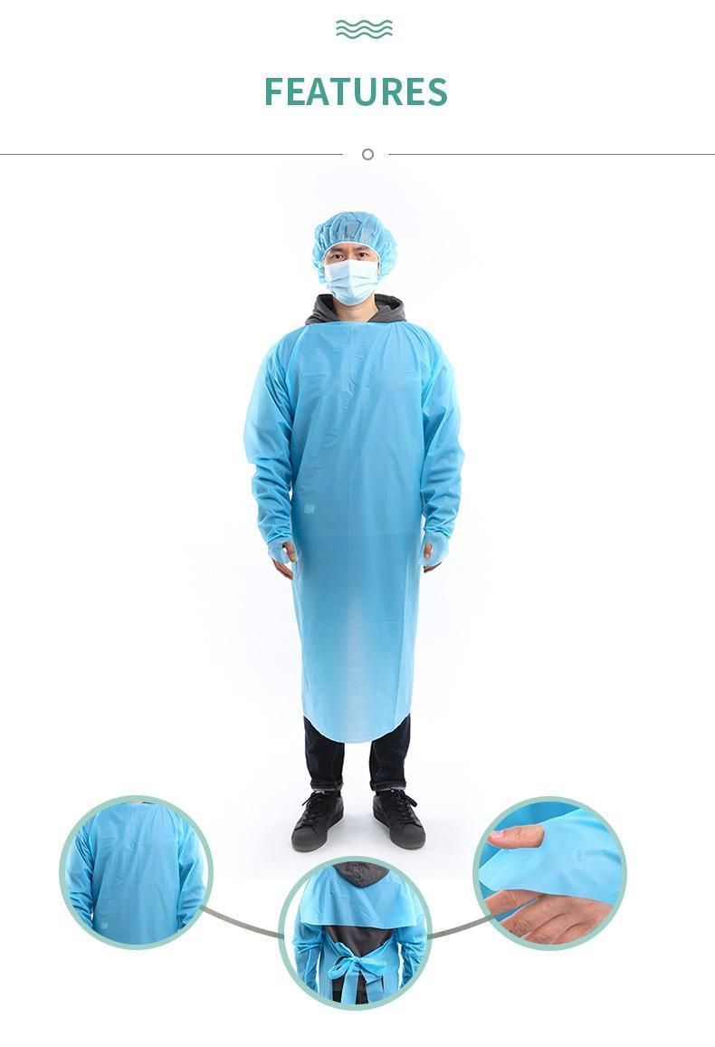 Factory Wholesale Disposable CPE Waterproof Apron/PE Plastic Apron with Sleeves