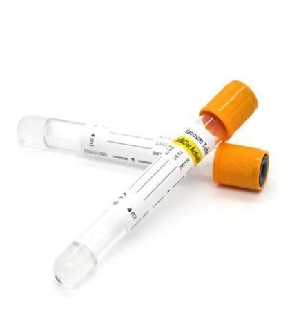 Medical Use Disposable Yellow Cap Top Gel and Clot Activator Sst CE Certificated Lab Vacuum Blood Collection Tube