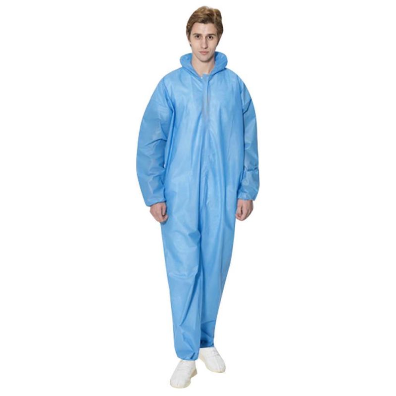 Type 3 4 5 6 Chemical Microporous PP SMS Industry Waterproof Lab Safety Work Disposable Nonwoven Coverall Work Wear