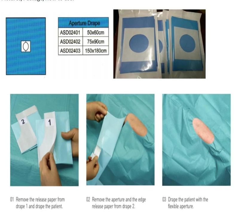 Disposable Sterile Universal Surgical Drape Aperture Hole