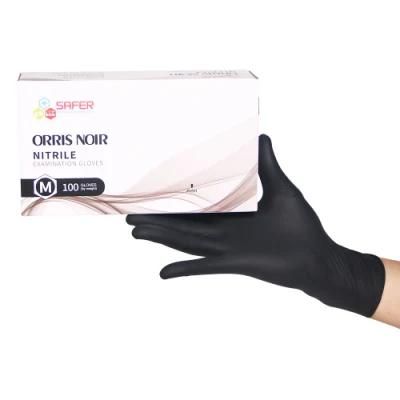 Tattoo Balck Disposable Fiexible Nitrile Gloves Powder Free