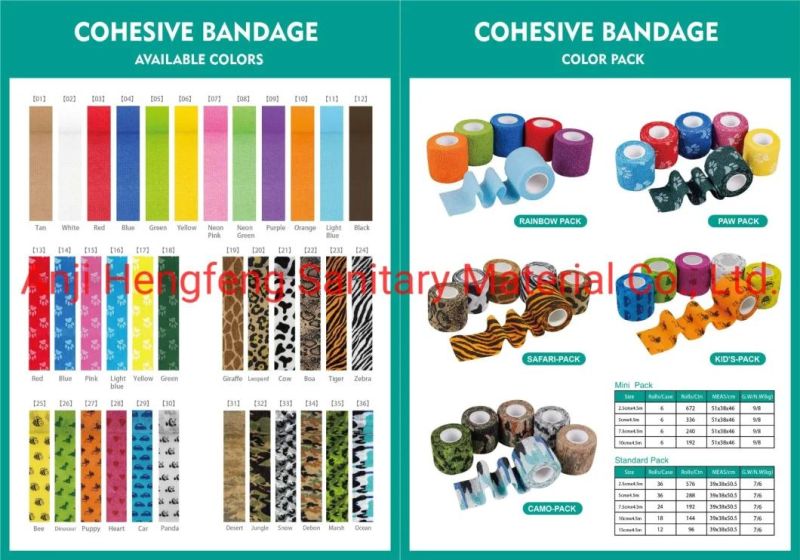 Disposable Best Selling OEM Non-Woven Self Adhesive High Elastic Cohesive Bandage with OEM