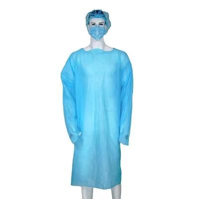 Waterproof Oilproof Disposable Surgical Isolation CPE Gowns with Thumb Loop