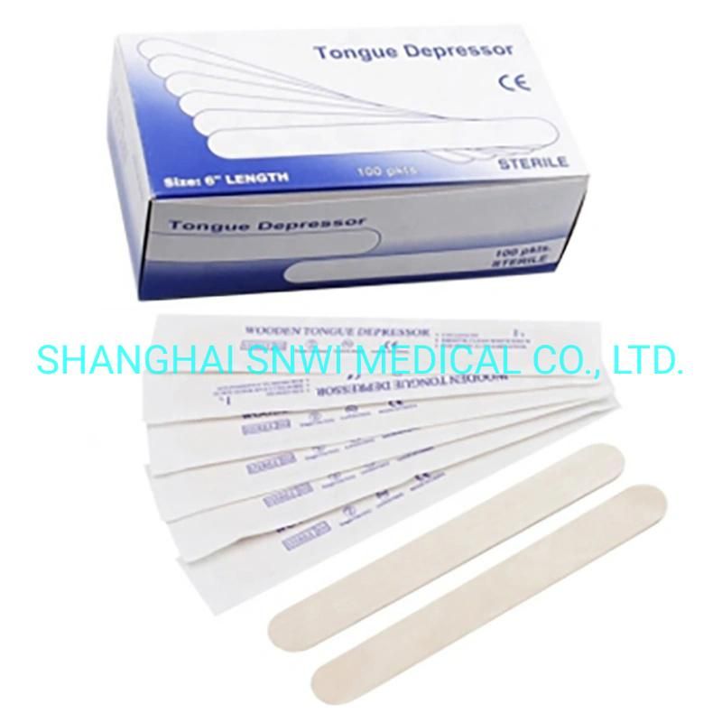 Sterilized Medical Disposable White Birch Wood Tongue Spatula Hospital Use Wooden Tongue Depressor