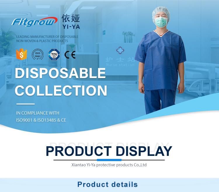 Nonwoven Disposable Medical Use V-Style Scrub Suit