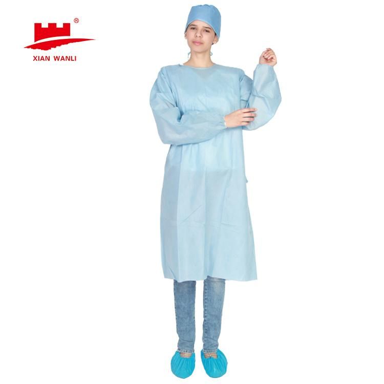Surgical Gown Medical Waterproof Plastic SMS Non-Woven Fabric Disposable Protective Isolation Gown