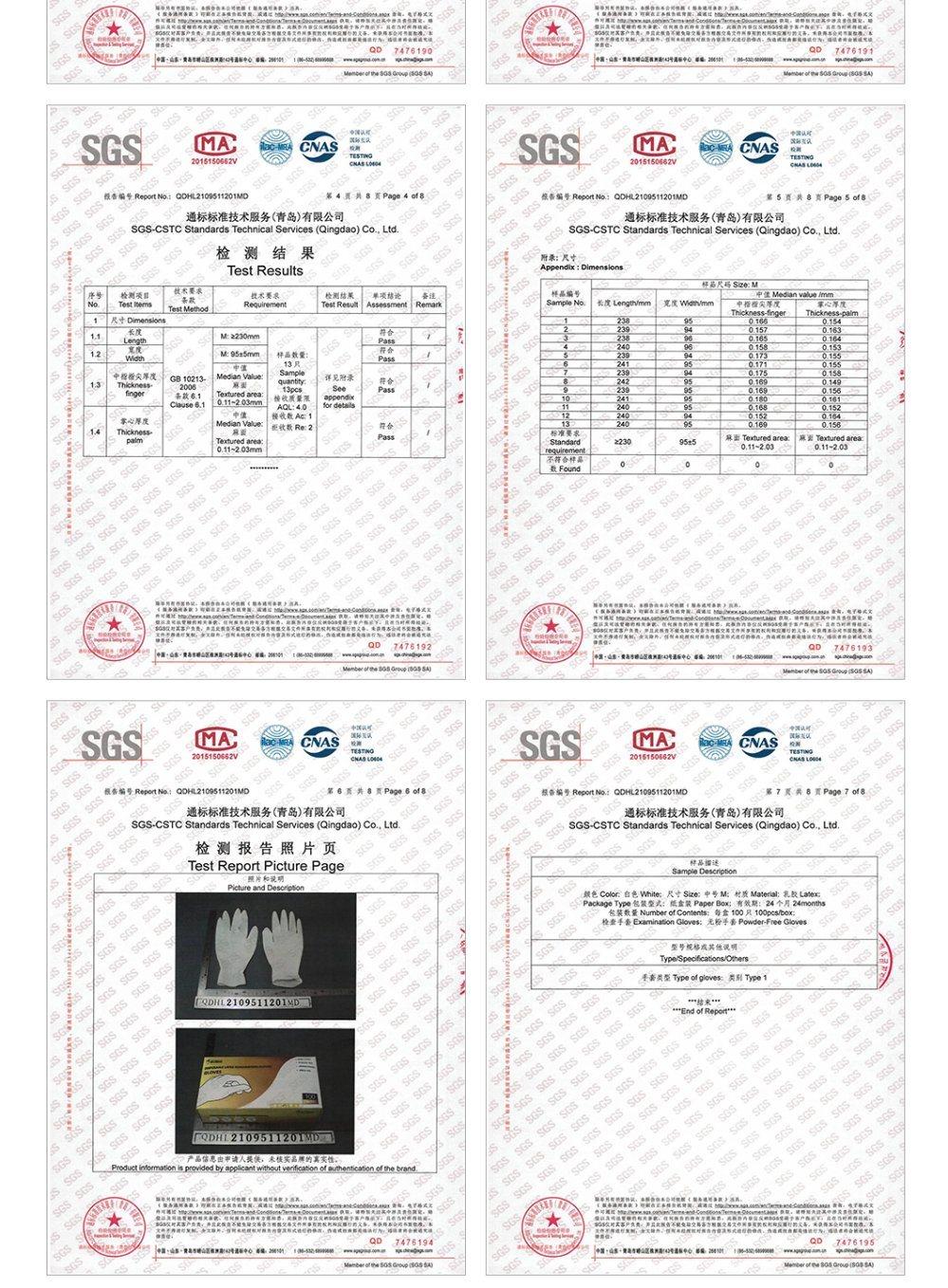 Disposable Latex Gloves for Medical Examination Powder Free Protective Gloves