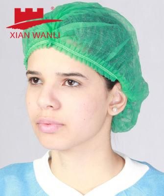 China Non Woven Disposable Single/Double Elastic Mob Cap Clip Cap Elastic Head Cover