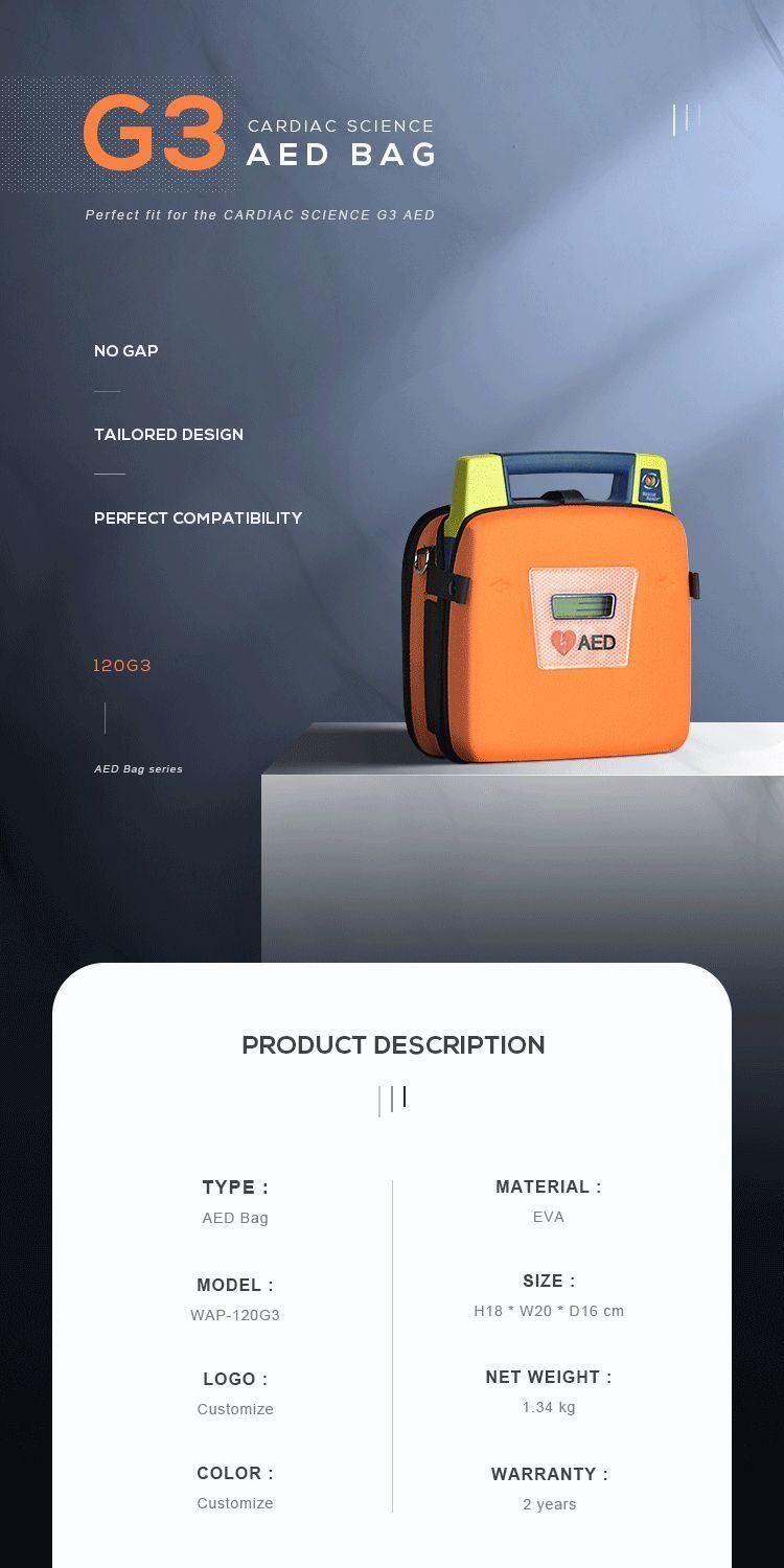 Weatherproof Aed Standard Box Defibrillator Hand Bag Aed Soft Carry Case