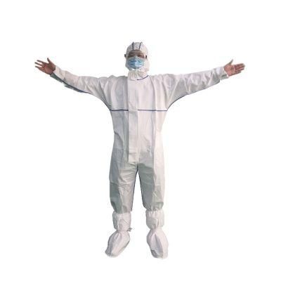 China Supplier Exporting Best Selling Wholesale Price White Waterproof Full-Body Protective Work Suit with Bound Seams