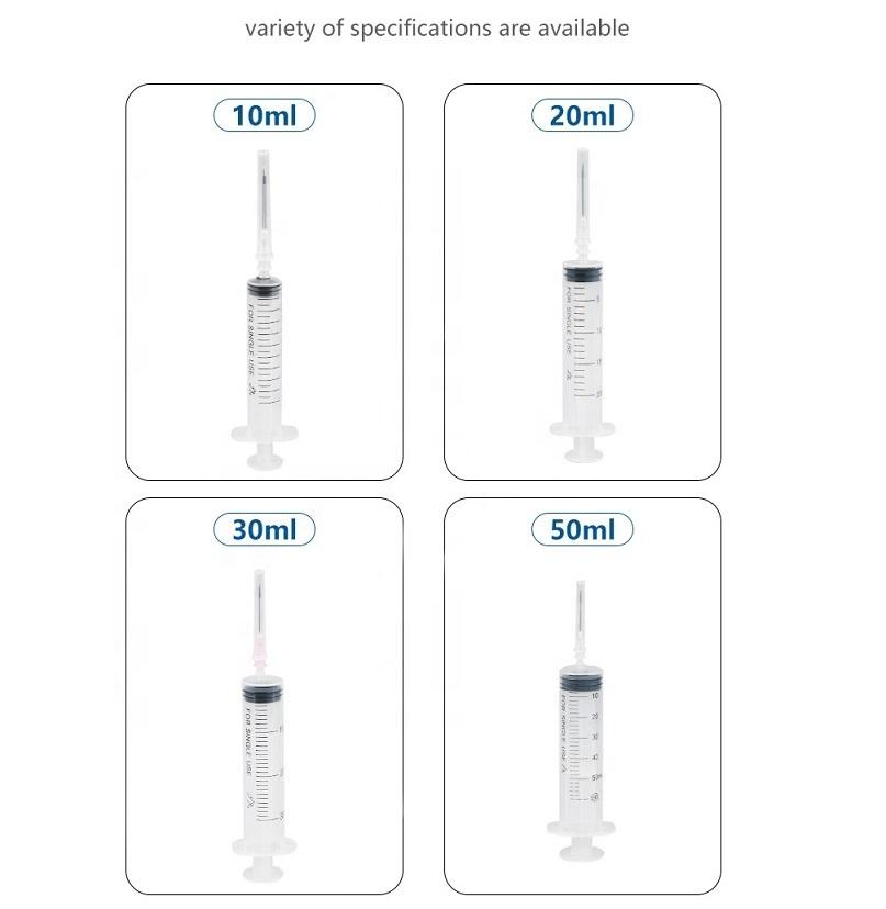 1cc 1ml 2ml 3ml 5ml 5 Ml 10ml 20ml 50ml 60ml Luer Lock Slip Disposable Sterile Injection Medical Syringe