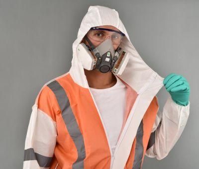 China ISO CE Approved White Color Safety Coverall Protective Workwear with Reflective Tape