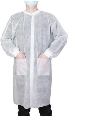 Factory Direct Disposable Lab Coat PP SMS Workwear Laboratory Uniforms
