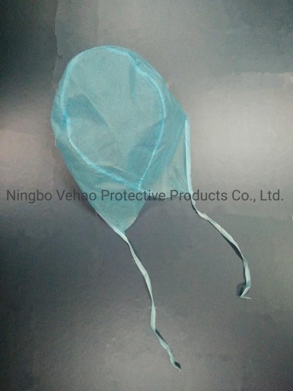 Disposable Non-Woven Hospital Medical Surgical Doctor Cap with Ties on Back
