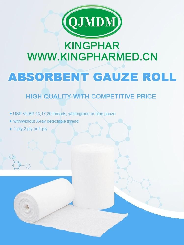 Medical Materials 100 Absorbent Cotton Gauze Roll ISO Ce Approved Bleached Absorbent Gauze Bandage
