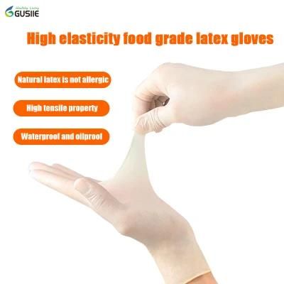 Disposable Medical Examination Powder Free Rubber Safety Latex Gloves