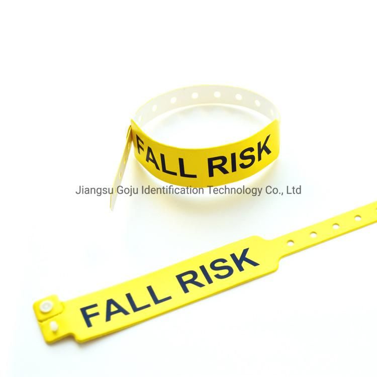 Hospital Adult Alert Plastic Medical ID Wristband with Fall Risk