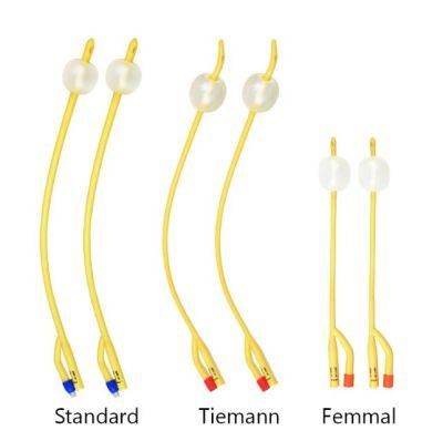 Medical Equipment Silicone Coated Latex Foley Balloon Catheter / Urinary Catheter