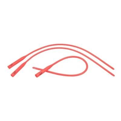 Red Urethral Catheter Red Latex Nelaton Catheter CE ISO