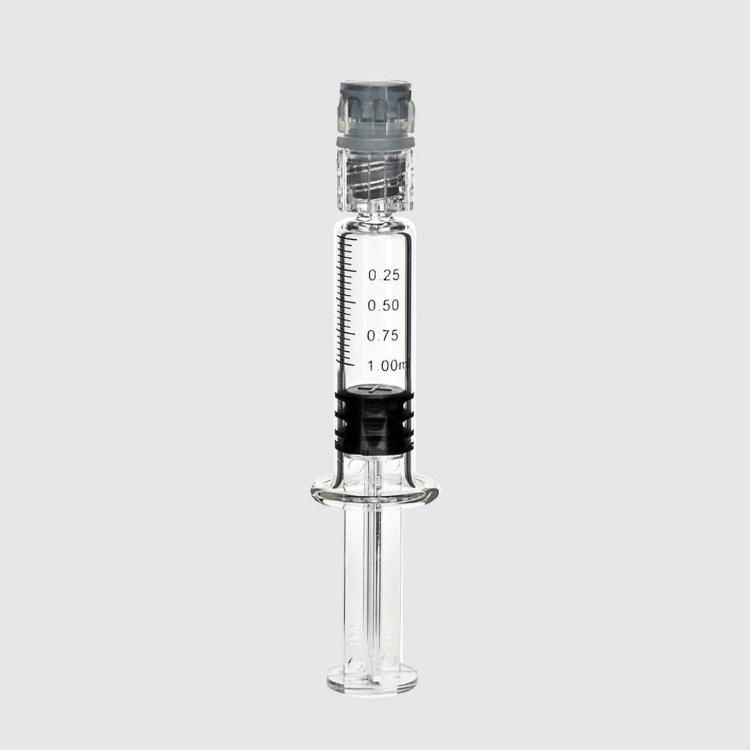 Prefilled Luer Lock Luer Slip Concentrate Oil Glass Syringe with 1ml 2.25ml 3ml 5ml Custom Gold Foil Logo for USA Market