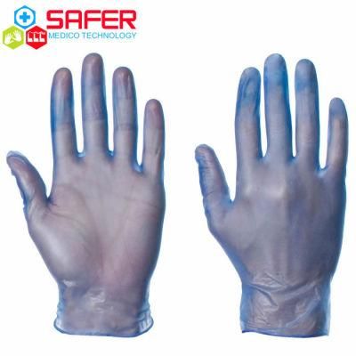 Disposable Blue Vinyl Gloves with Powder Free Touch Screen