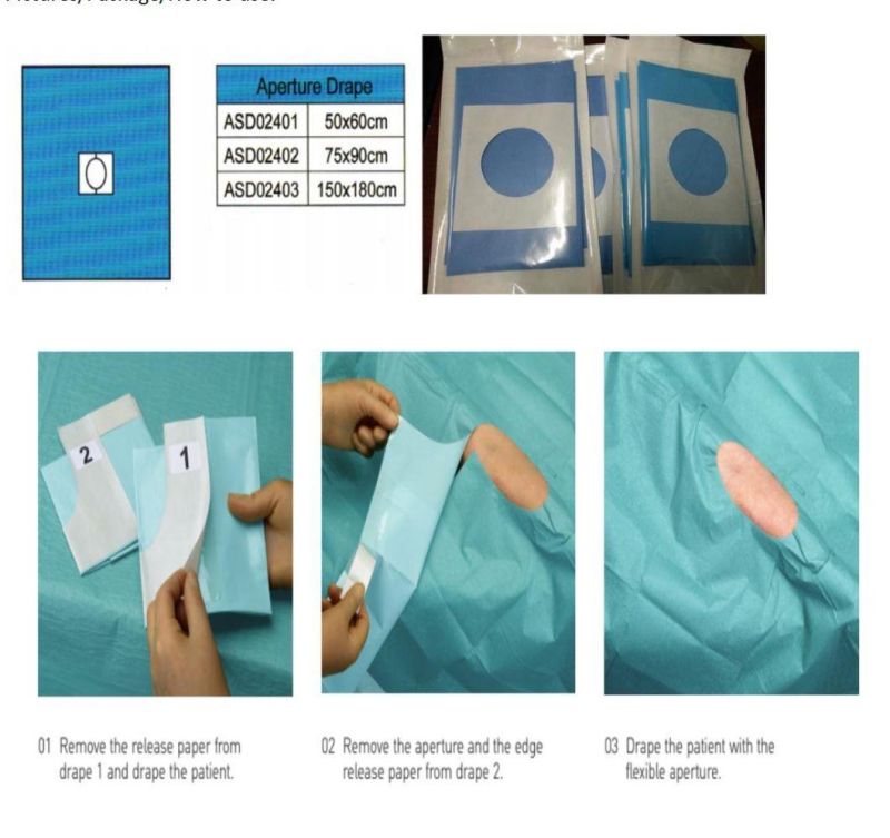Disposable Sterile Universal Surgical Drape with Aperture