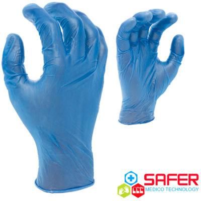 Blue Disposable Vinyl Gloves Powder Free
