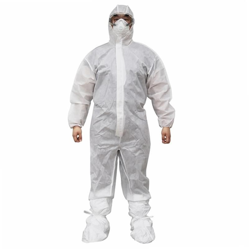 Factory Made Disposable Nonwoven Coverall with Hood Anti-Dust Workwear for Clean Room