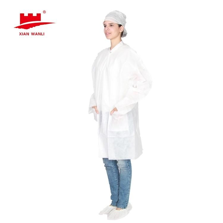 Disposable Nonwoven Spp Lab Coat Visitor Coat