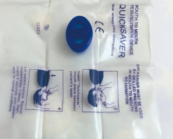 Disposable Face Shield CPR Mask Key Chain with One-Way Valve