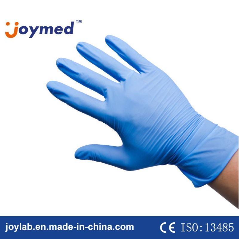 Disposable Blue Nitrile Gloves Powder Free for Medical Use