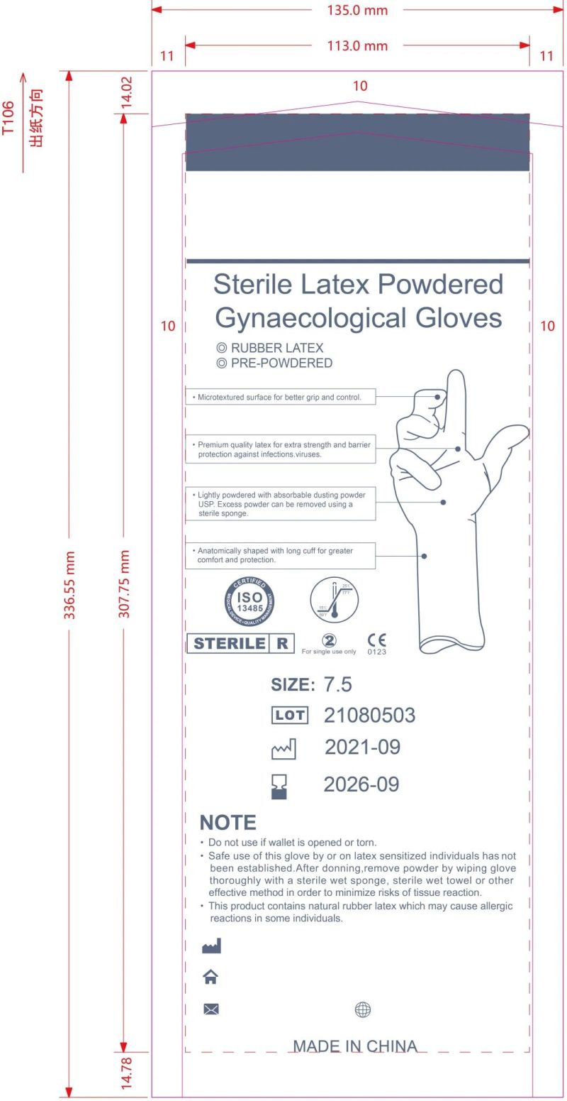Doctor Use Non Latex Gloves Free Sample Use in Gynecologic Examination Kit