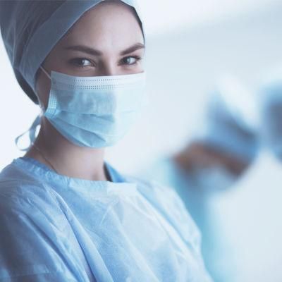 Wholesale 3 Ply Disposable Elastic Earloop Anti-Virus FDA 510K CE En14683 Approved Non-Woven Fabric Blue Adult Medical Face Mask