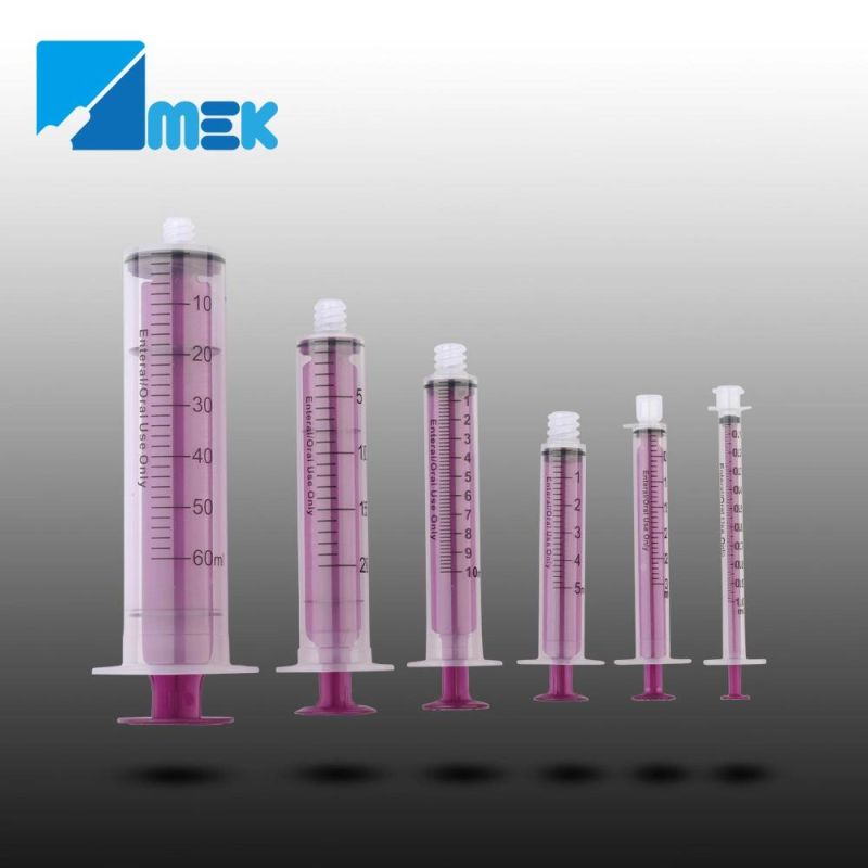 Amber Oral Syringe for Medicine or Feeding with Double Ring