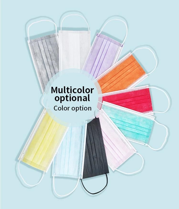 50PCS/Box Breathable Nose Mouth Cover 3 Filter Layer Earloop Disposable Face Mask Nonwoven Face Mask