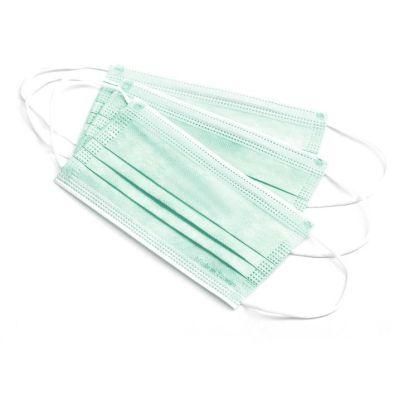 Disposable Procedure Mask Pleated Earloop Green Nonwoven