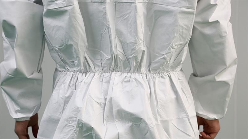 Cat III PPE Type 56 Disposable PP+PE Microporous+SMS Coverall, Nonwoven Protective Overall Meical Clothing Blue and White