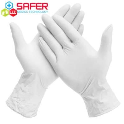 Disposable Wihte Examination Nitrile Gloves with CE/ISO/FDA